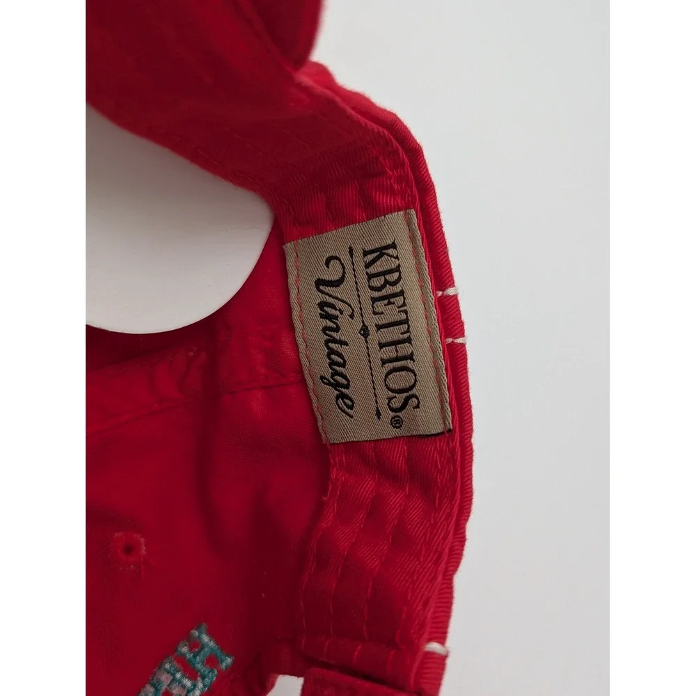 Hey Yall Distressed Vintage Southern Hat Stitch Baseball Cap Women OS Red NWT